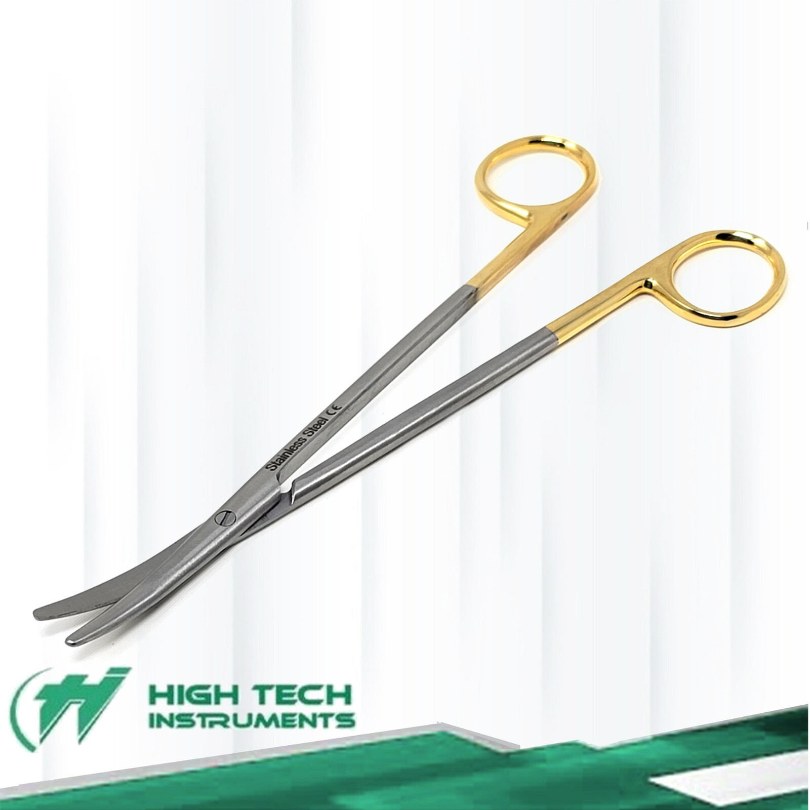 Metzenbaum Dissecting Slim Scissors Curved 7" Stainless Steel CE Gold Handle