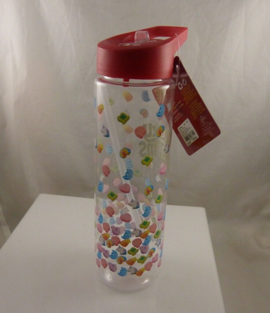 Water bottle Lucky Charms with sipper straw