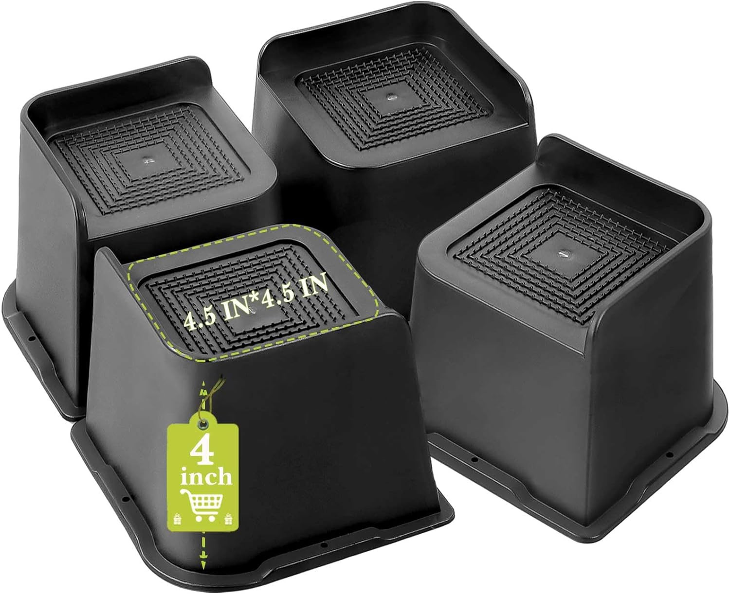 Bed Risers 2 Inch, 3 Inch, 4 Inch, 6 Inch, 8 Inch Heavy Duty, Oversized Furnitur