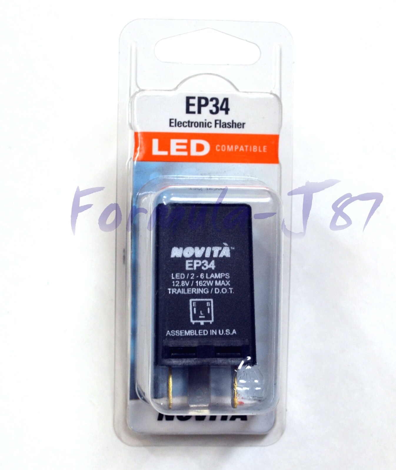 Novita EP34 3-Pin Electronic Turn Signal Flasher Relay Hazard LED Light Bulb USA