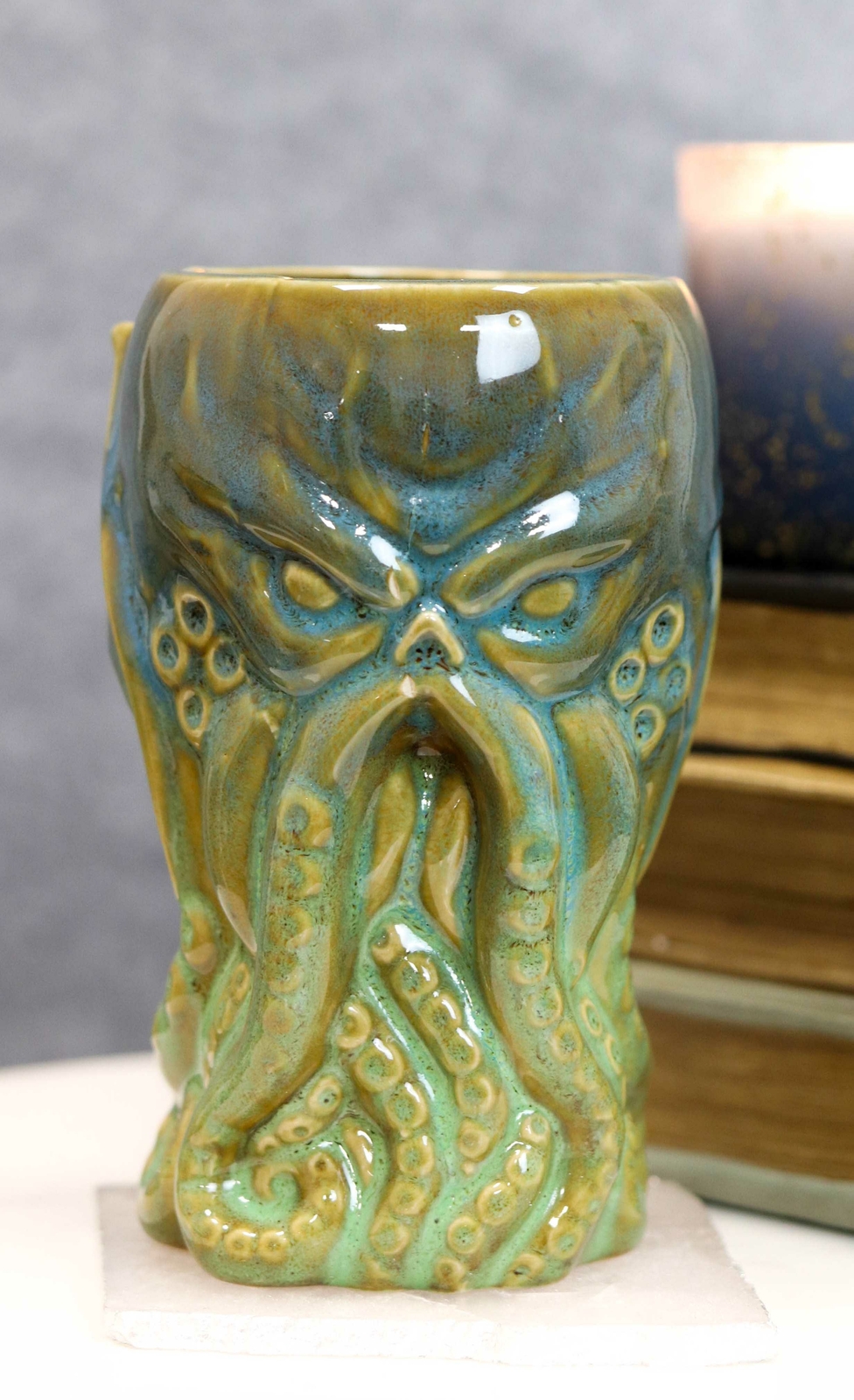Ebros Nautical Cthulhu Giant Octopus Kraken Tall Mug 16oz Ceramic 6.5"H (Green)