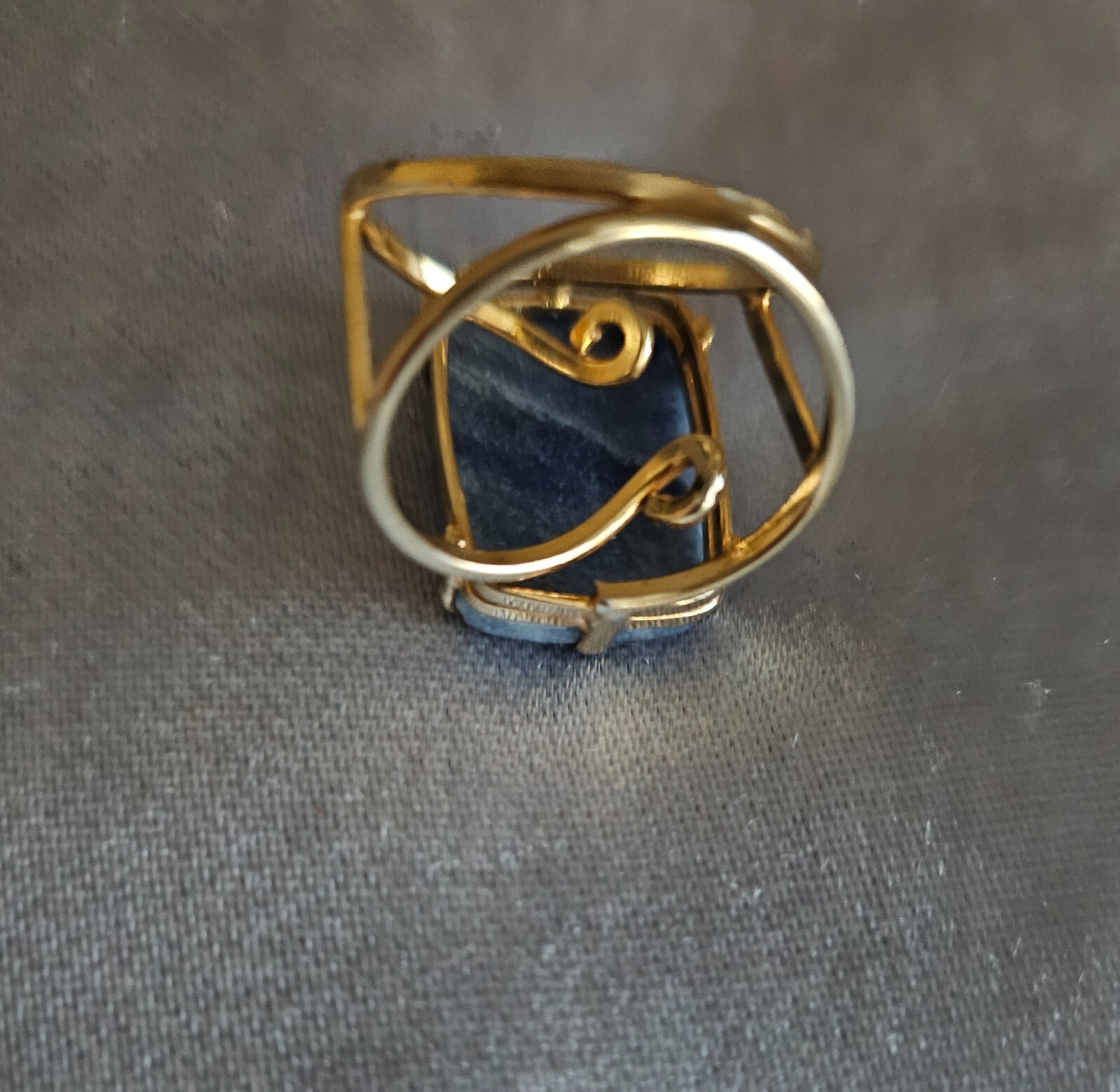 blue quartz crystal ring