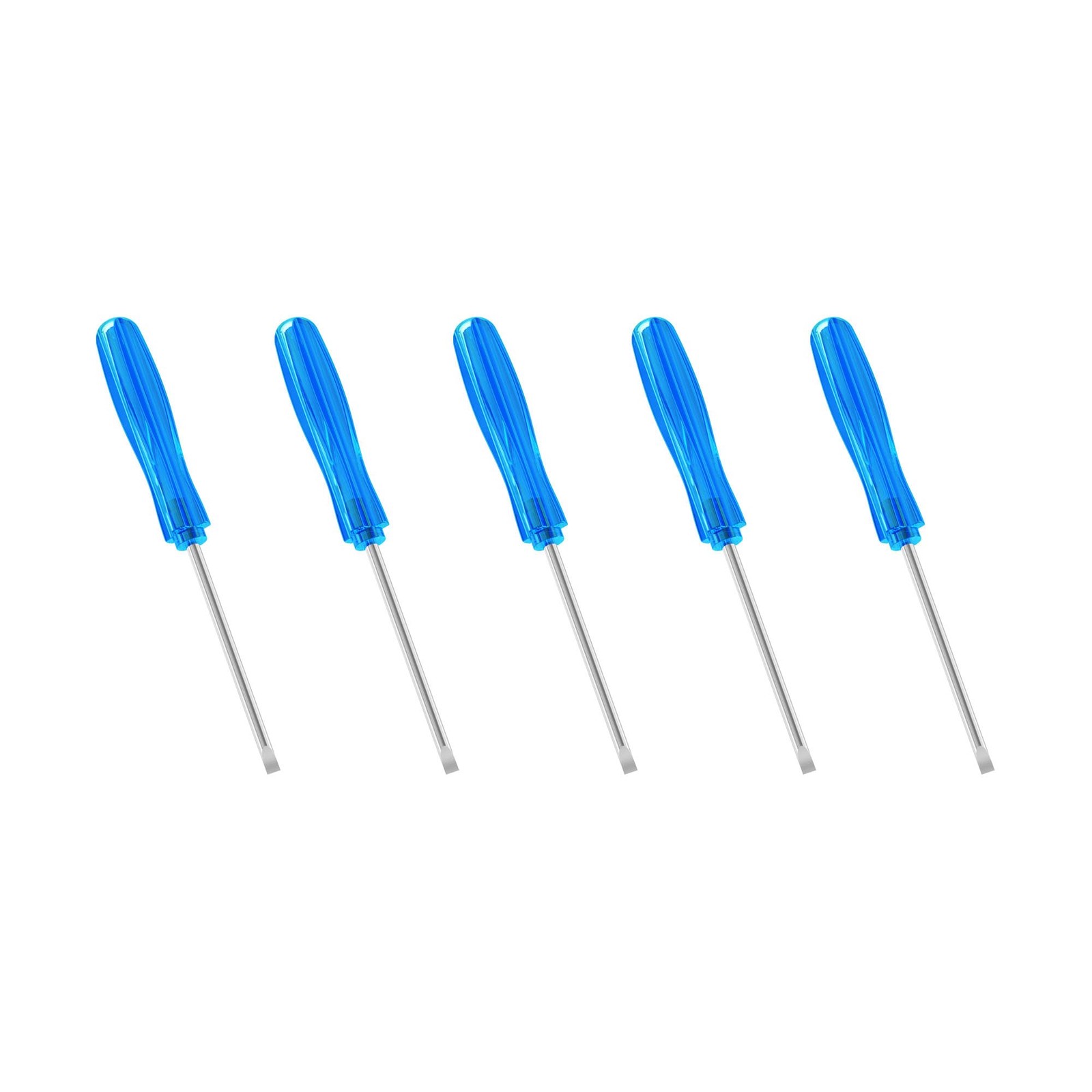 FOCMKEAS 5PCS Mini Slotted Screwdriver, 2mm Flat Head 2mm（L65mm）Blue, Blue
