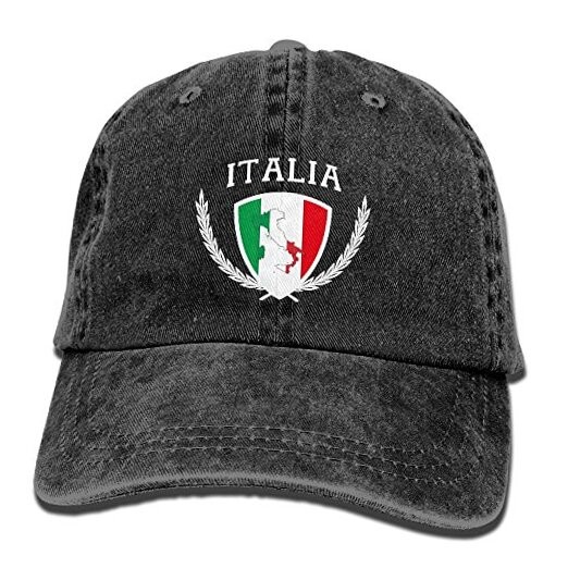 Y Y Y Italia Italy Italian Flag Adult Cap Adjustable Cowboys One Size Black