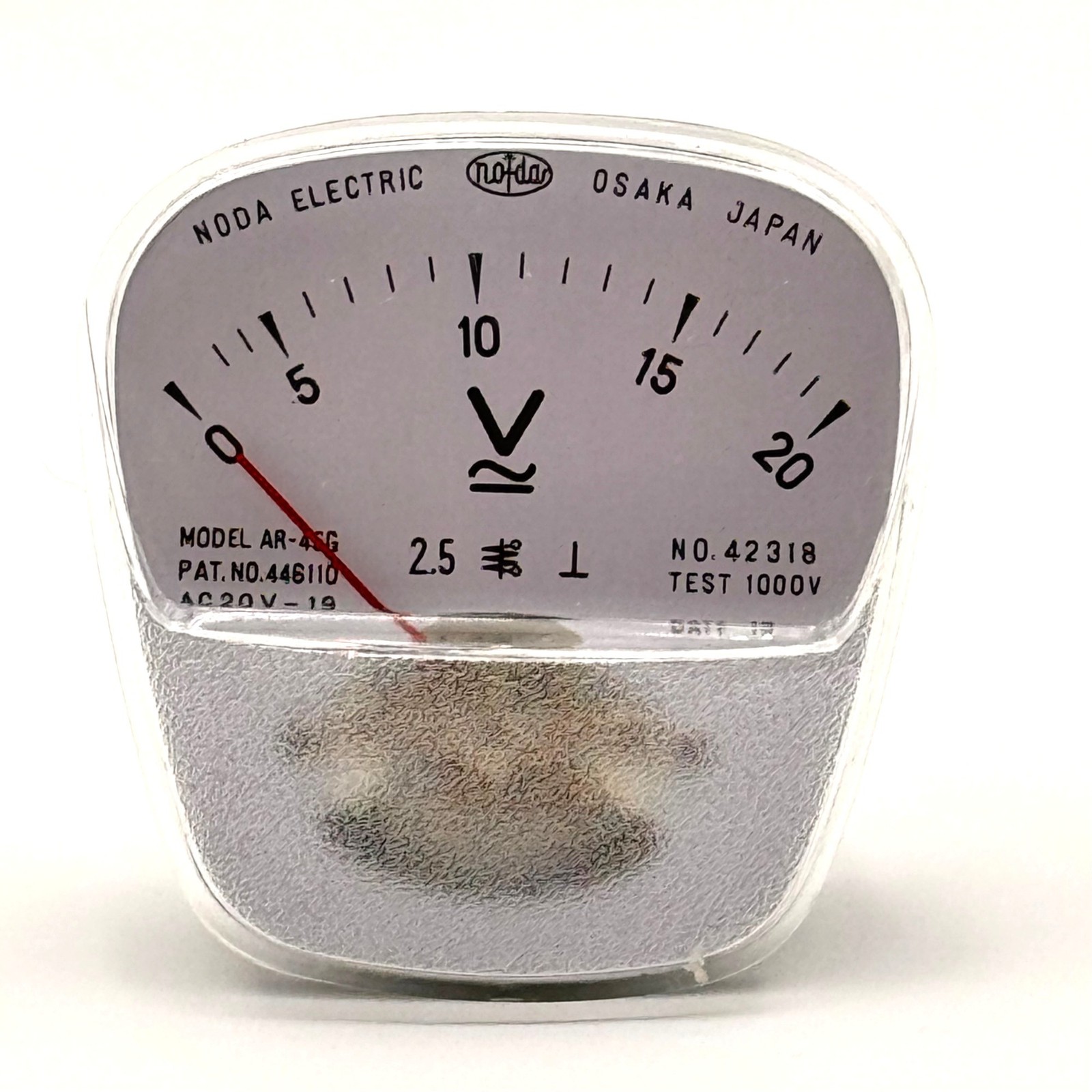 Noda Electric AC Voltmeter AR-45G 0-20V Panel Meter Gauge Japan