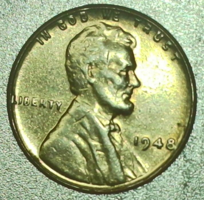 US 1948 P Lincoln Bright Penny Wheat Cent Circulated Ungraded