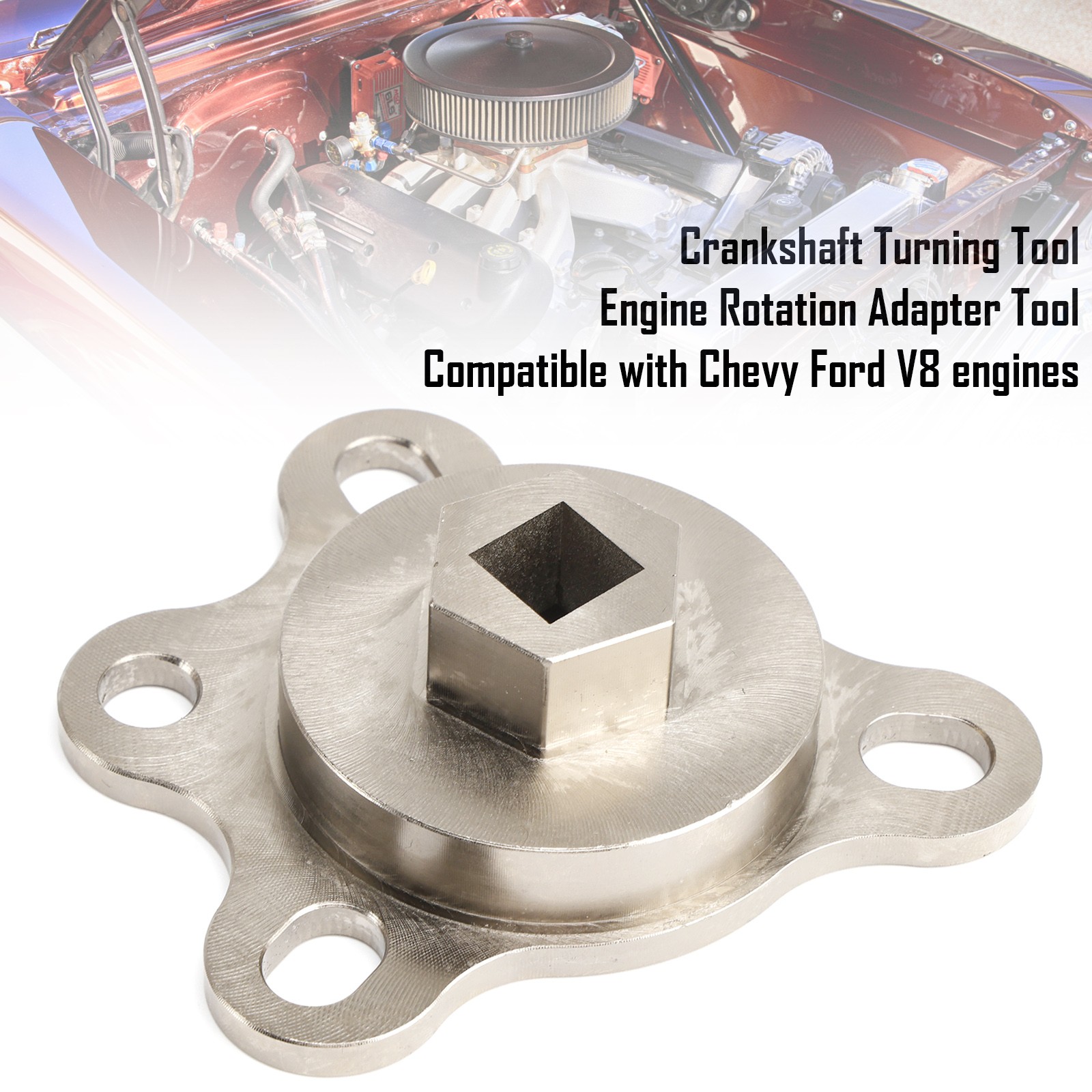Crankshaft Turning Tool Engine Rotation Adapter Tool Fits Chevy Ford V8 engines