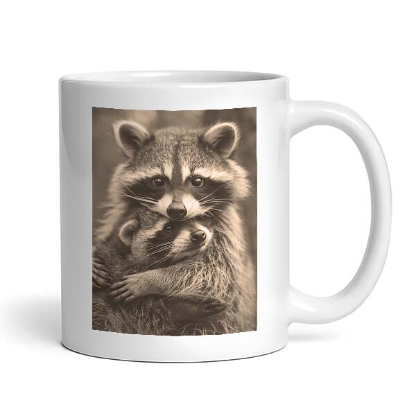 Mama Baby Raccoon #3 - Cute Funny Animals - Mug