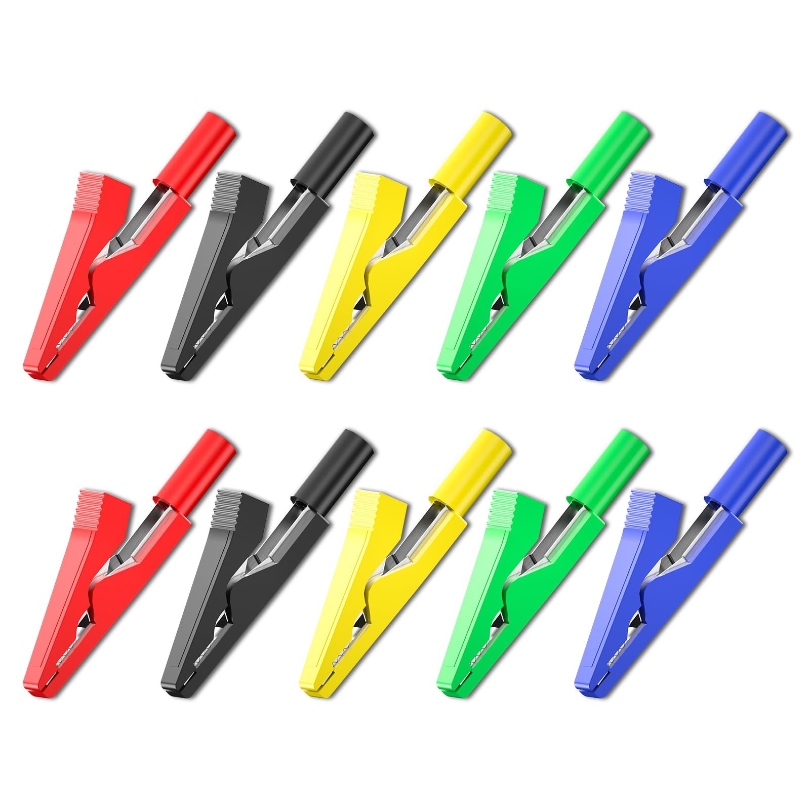 Goupchn Insulated Alligator Clips Electrical, Five Colors, 10PCS