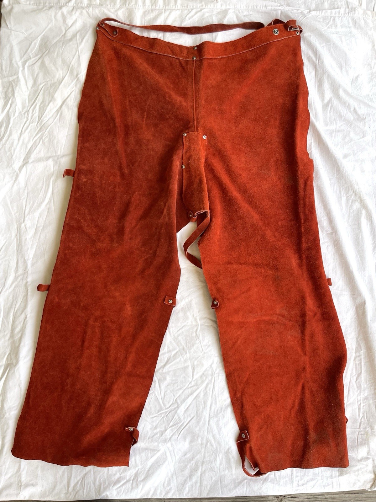 Rust Suede Leather Welding Work Chaps Very Good Condition