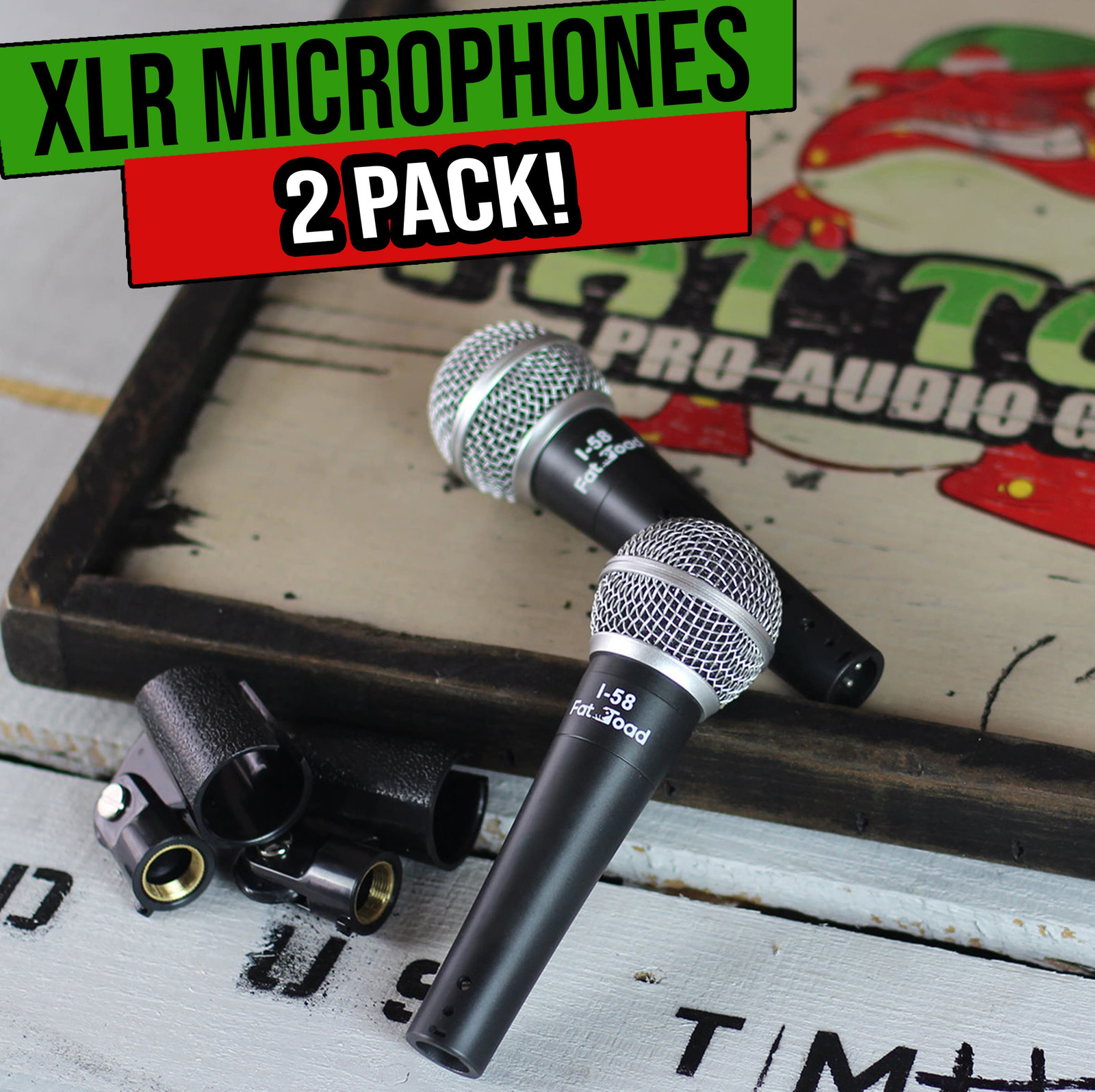 Cardioid Dynamic Vocal Microphones - Singing Handheld Recording Studio Mic PACK