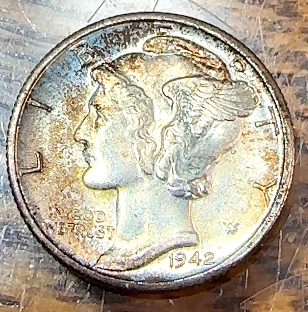 1942-D Mercury Dime Nice Original Super Gem+ BU Full Bands Super Patina CHRC