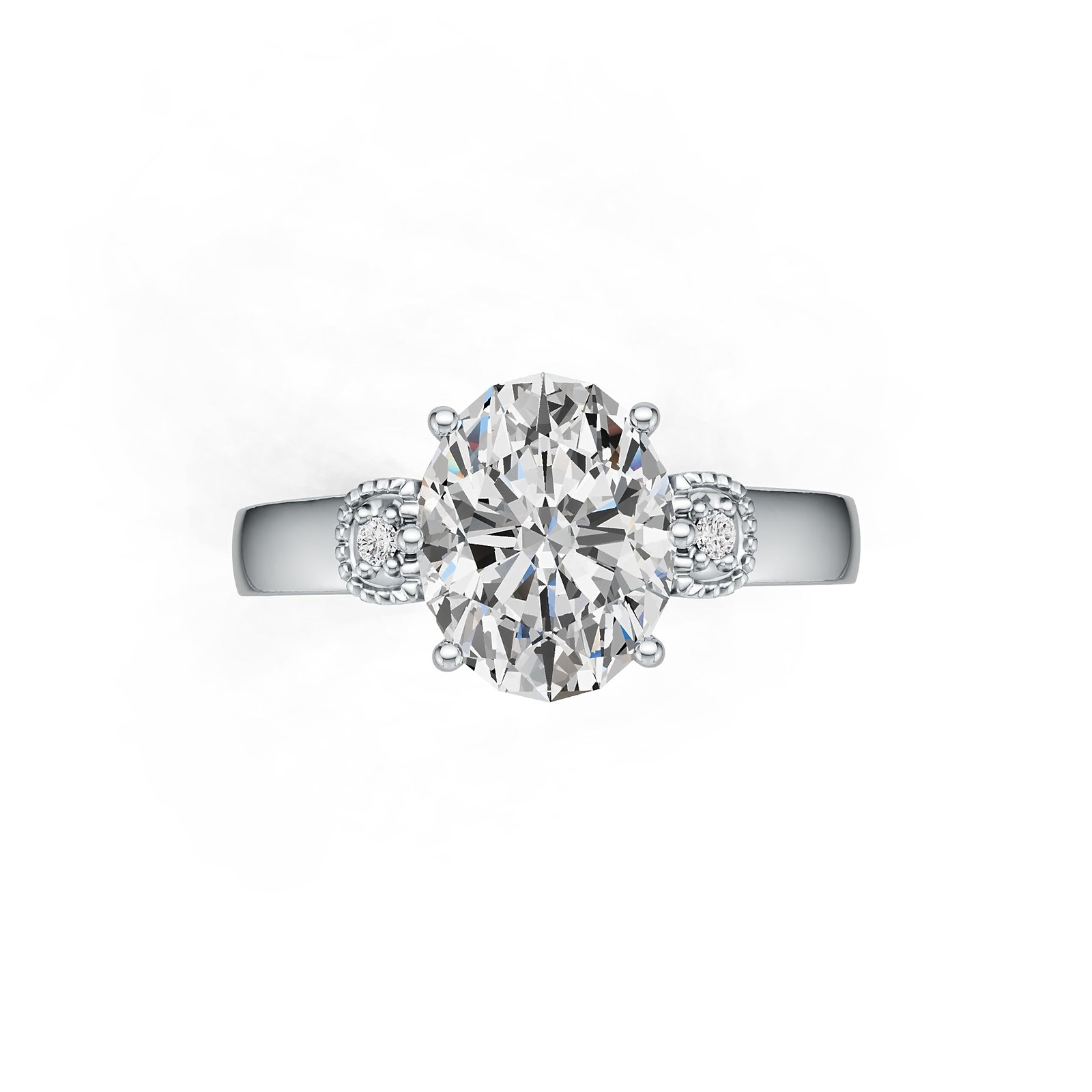 Sterling Silver Semi Mount Ring Setting Oval OV 10X8mm