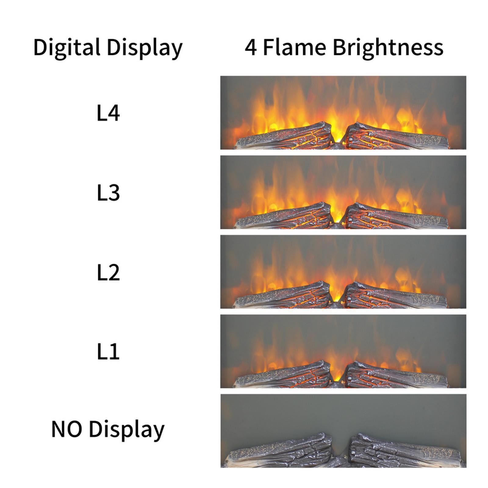 26-Inch Electric Fireplace Insert: Thin Design, Realistic ,