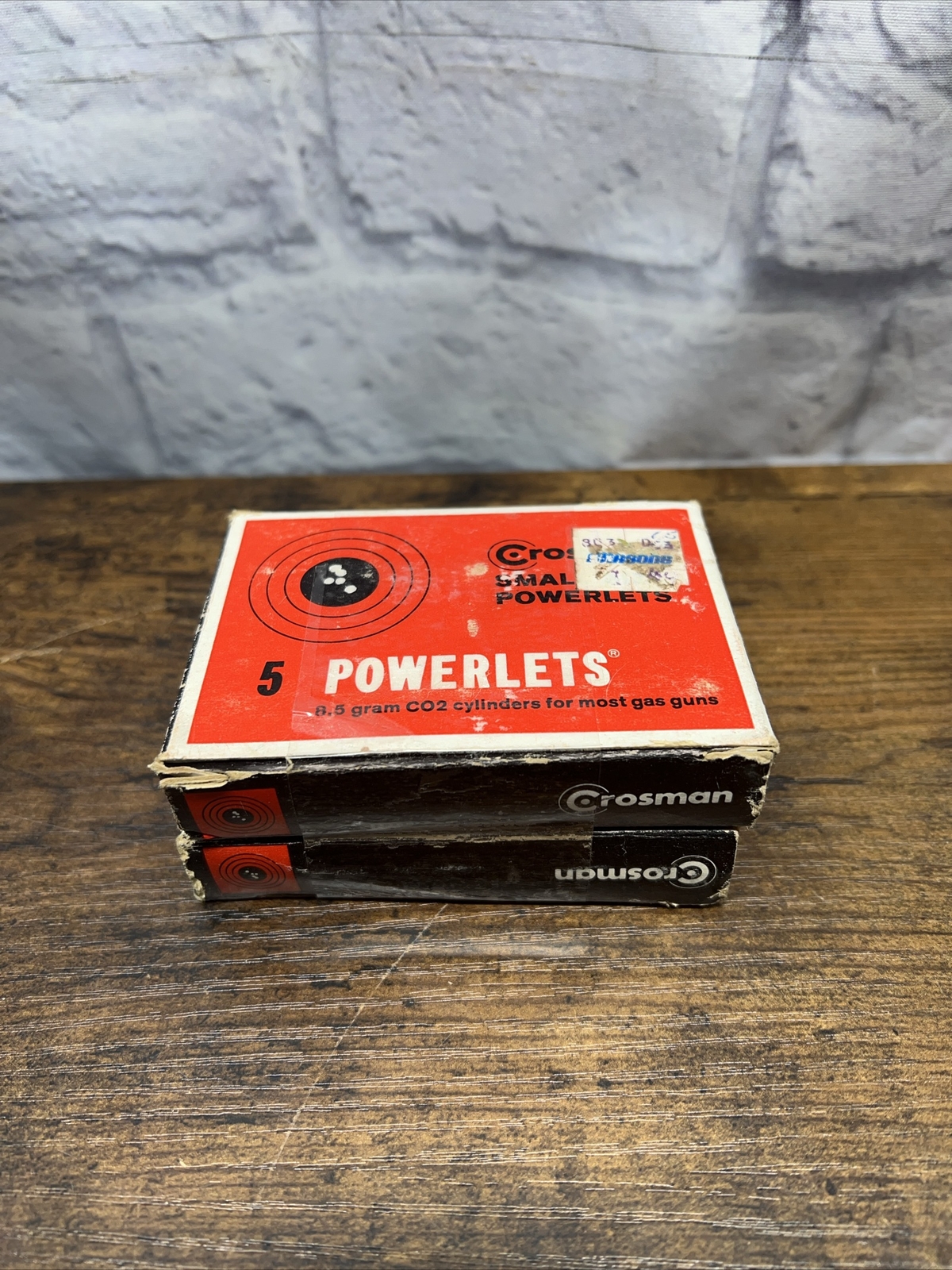 Pair of Vintage Crosman Golden Powerlets Giant 8.5 Cylinder Boxes NOS NEW