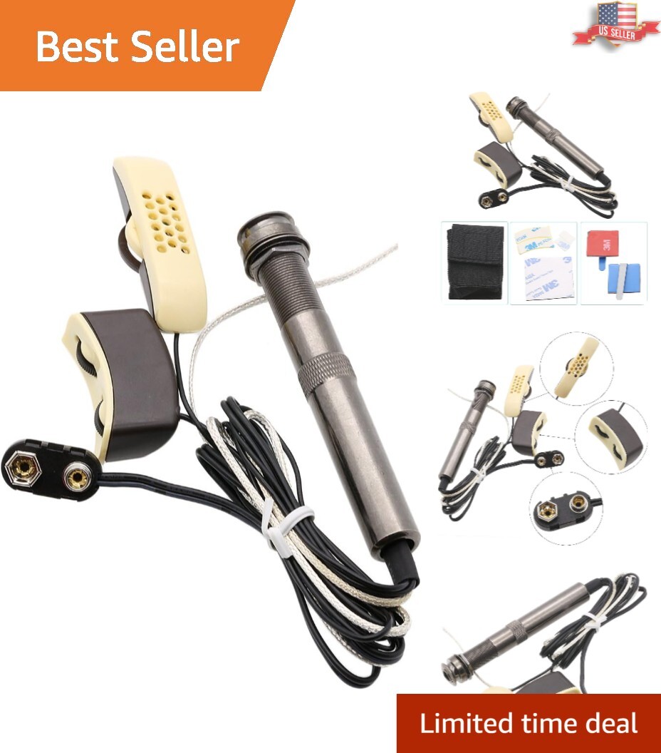 A-202 Folk Acoustic Guitar Pickup & Tuner with Built-in Microphone - 6.35mm Jack
