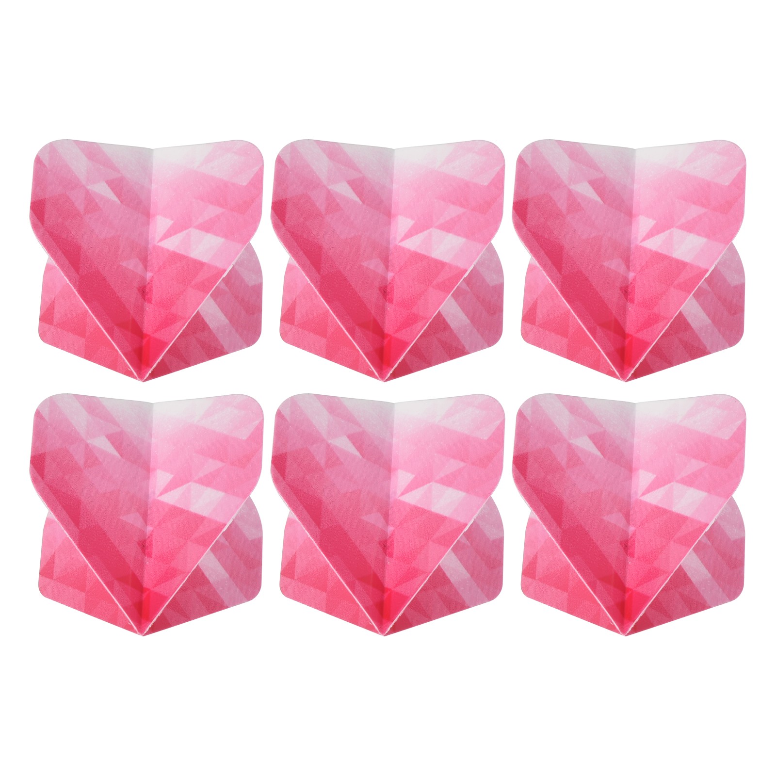Dart Flights, 6 Pack PET Darts Accessories Geometric Style, Pink, White