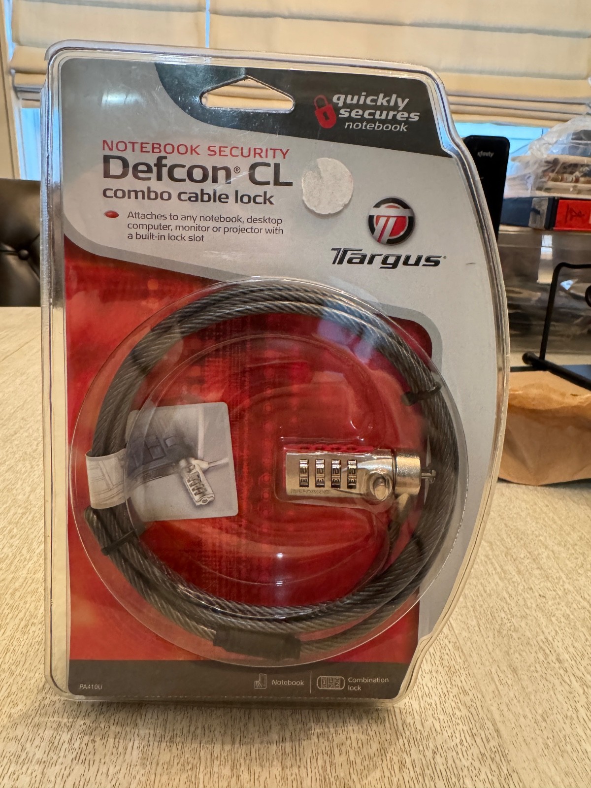 NEW Targus PA410U Defcon CL 6.5 Foot Laptop Notebook Combo Cable Lock