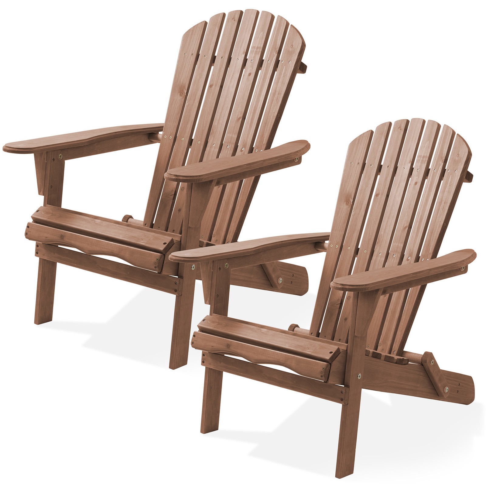 Set of 2 Cedar Folding Adirondack Chairs - Espresso