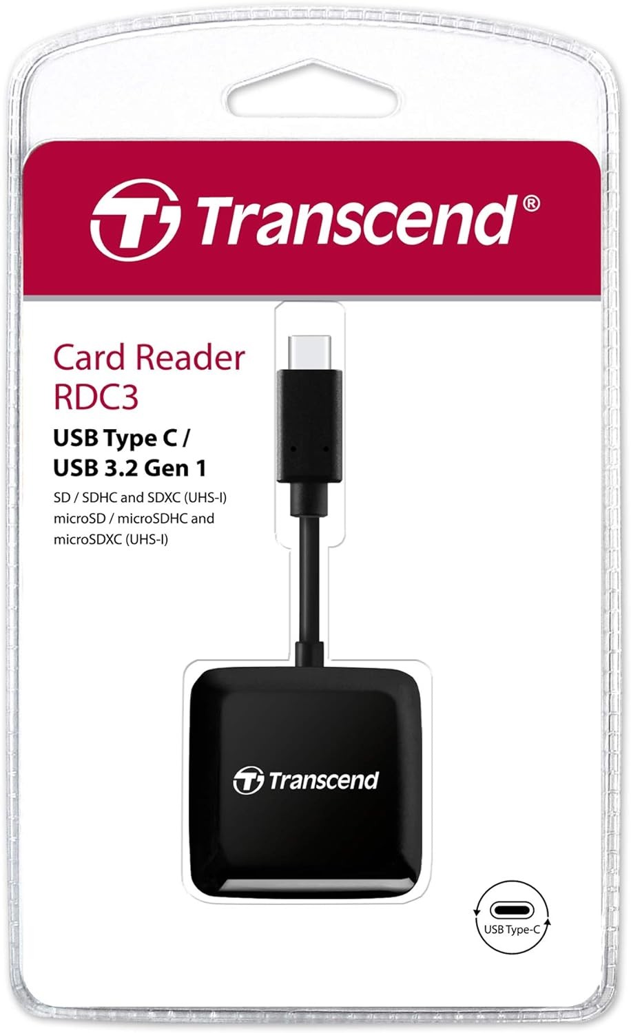 Transcend TS-RDC3 Multi-Function USB 3.2 Gen 1 Card Reader, black