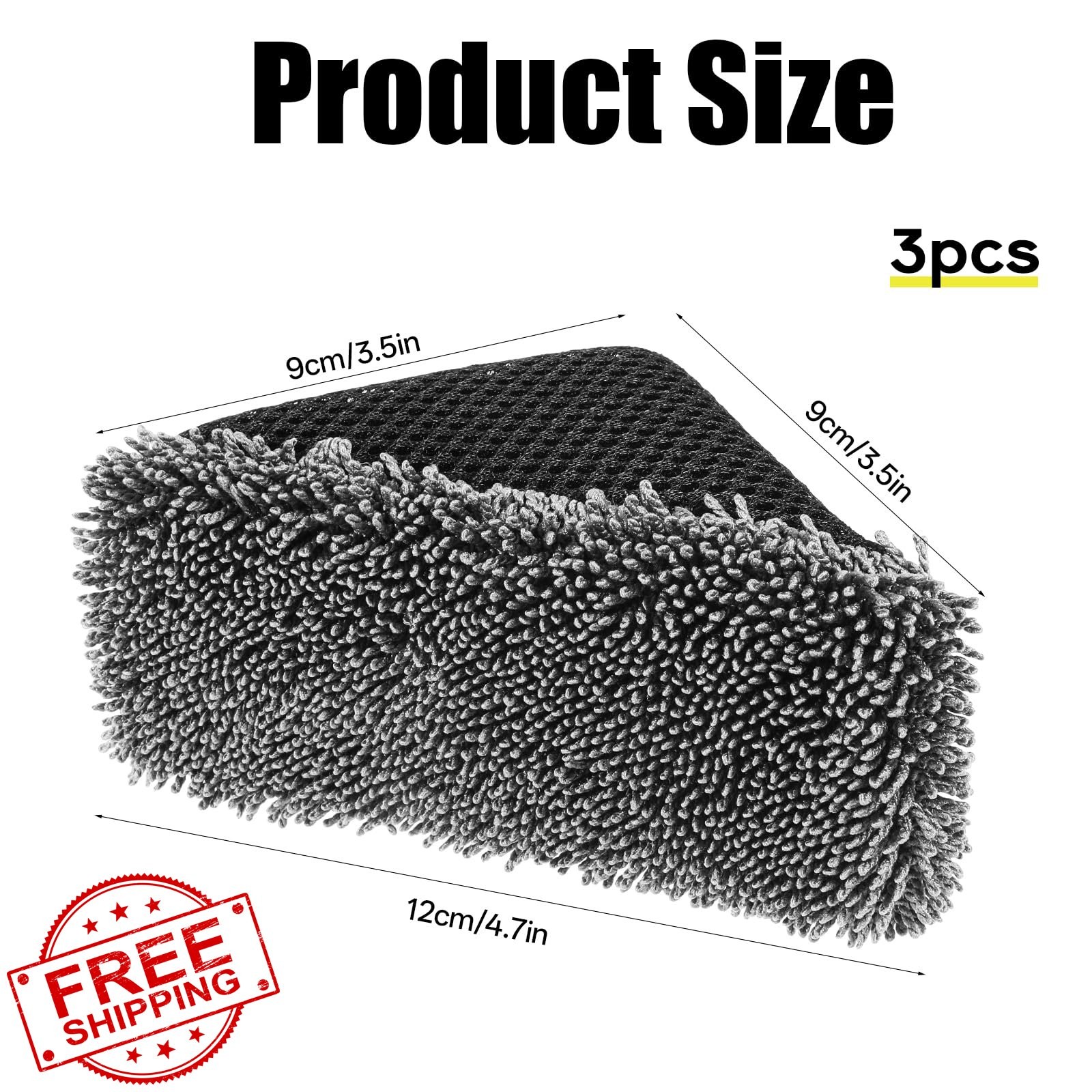 Skrfren 3 PK Tire Shine Applicator Sponges