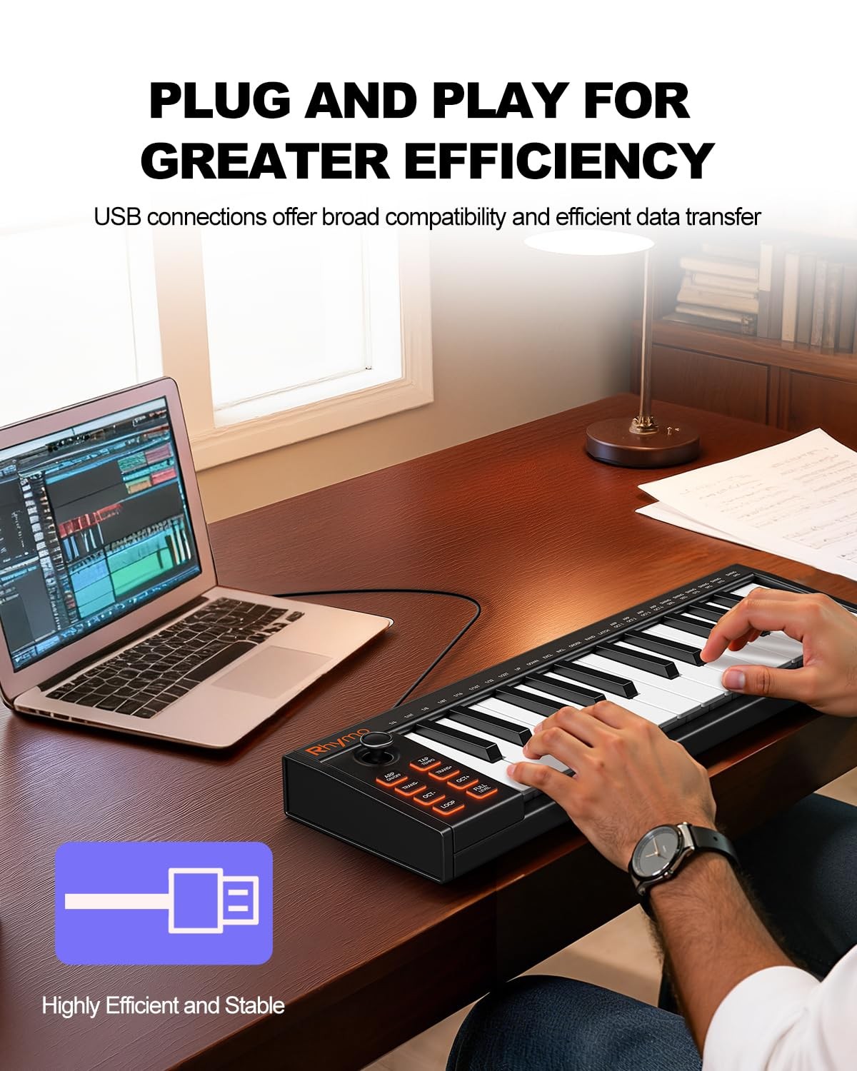 25 Key MIDI Keyboard Controller Portable USB MIDI Controller with Arpeggiator...