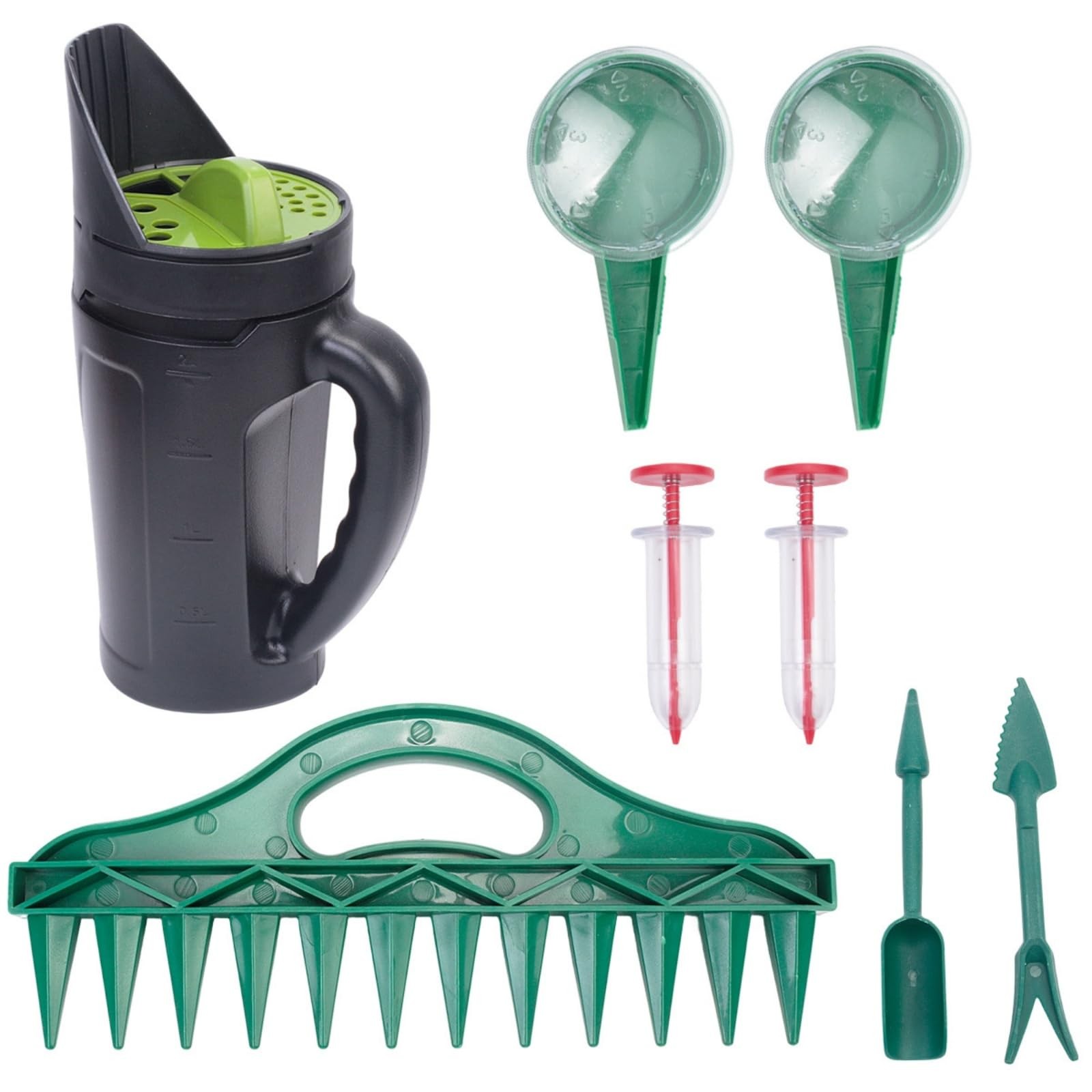 EBIEFLY Grass Seed Spreader Hand Held Planter Set,Fertilizer Green Black