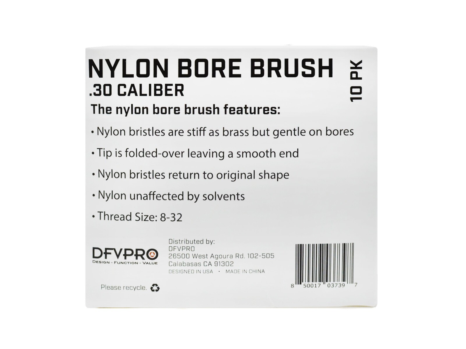 .30 Caliber Nylon Bore Brushes 10 Pack