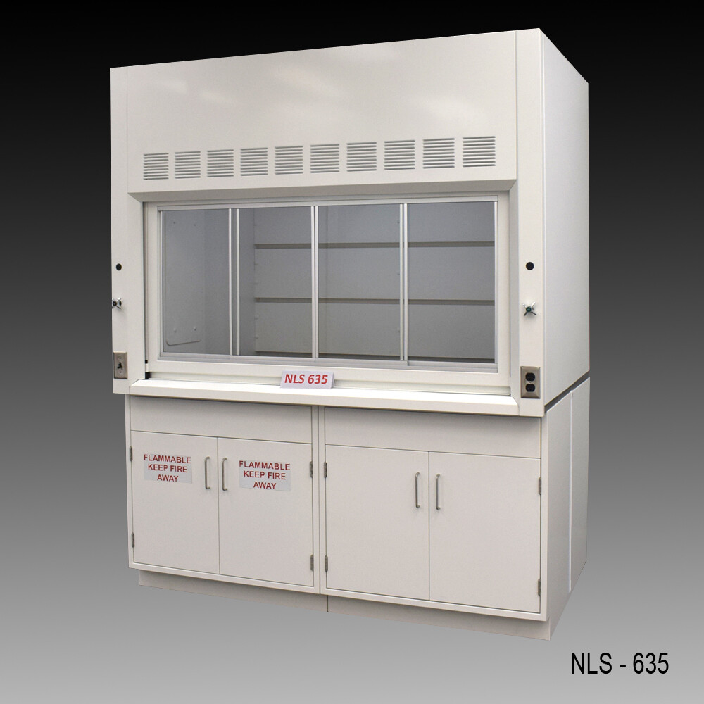 Fisher American 6' x 4' Fume Hood w/ General & Flammable Storage Cabinets E1-898