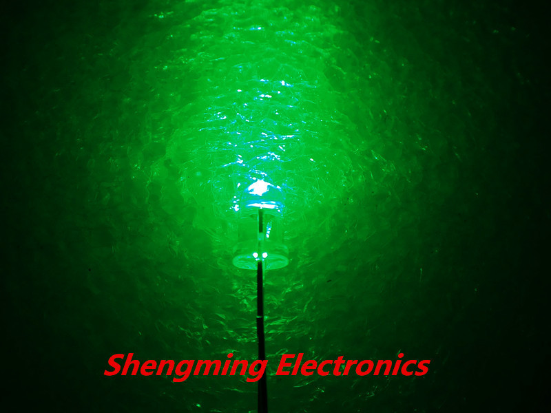 100pcs 5mm Round Green LED Light 15000mcd