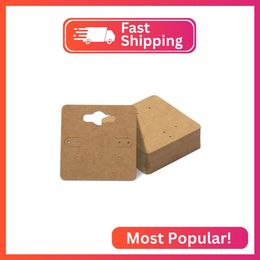 300Pcs Earring Cards, 2x2 Inch Earring Display Holder Kraft Paper Earrings Tags
