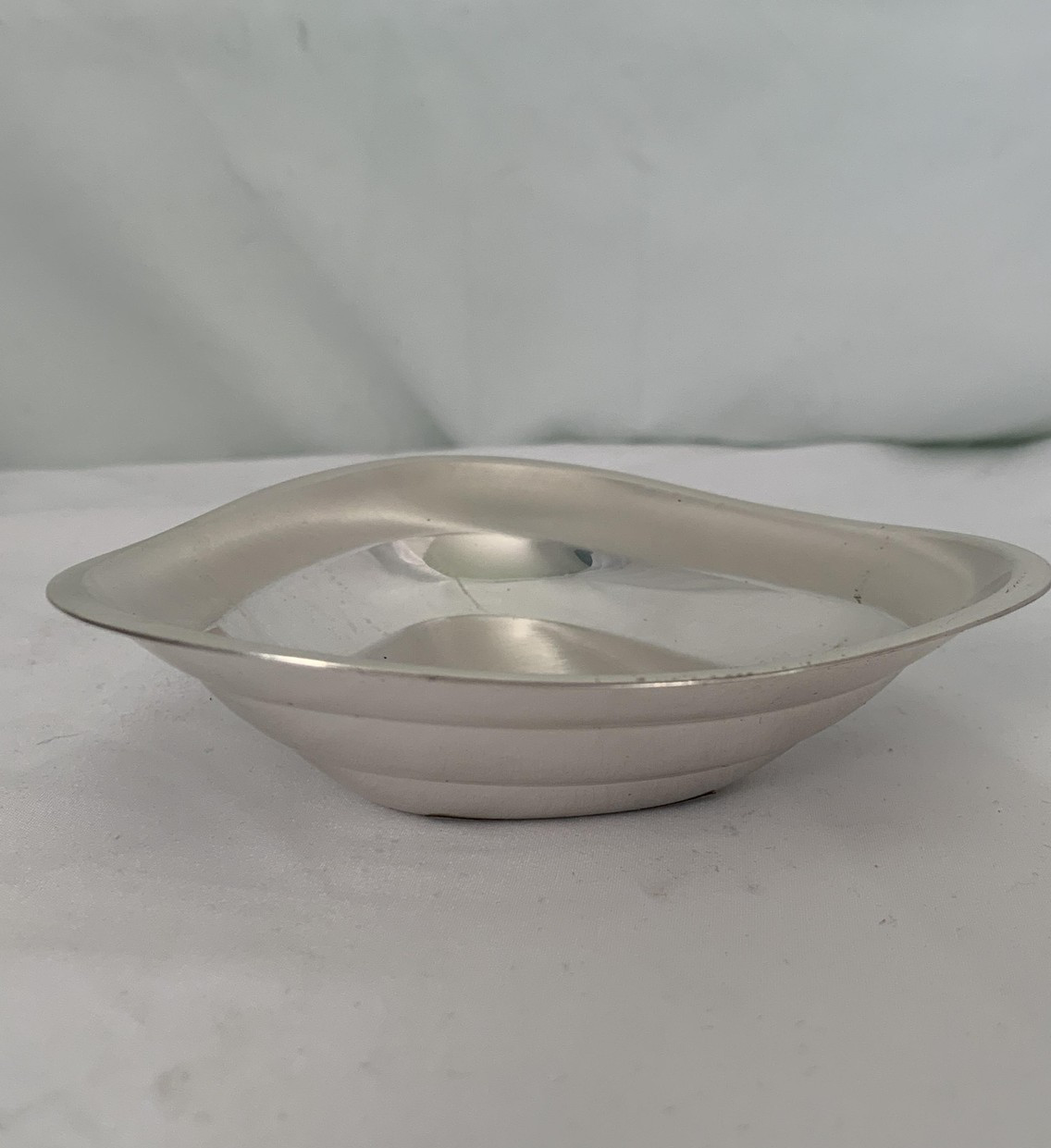 WMF Ikora Silver Plated Triangular Bowl 6" Germany Tarnish Resistant Vtg Flaw
