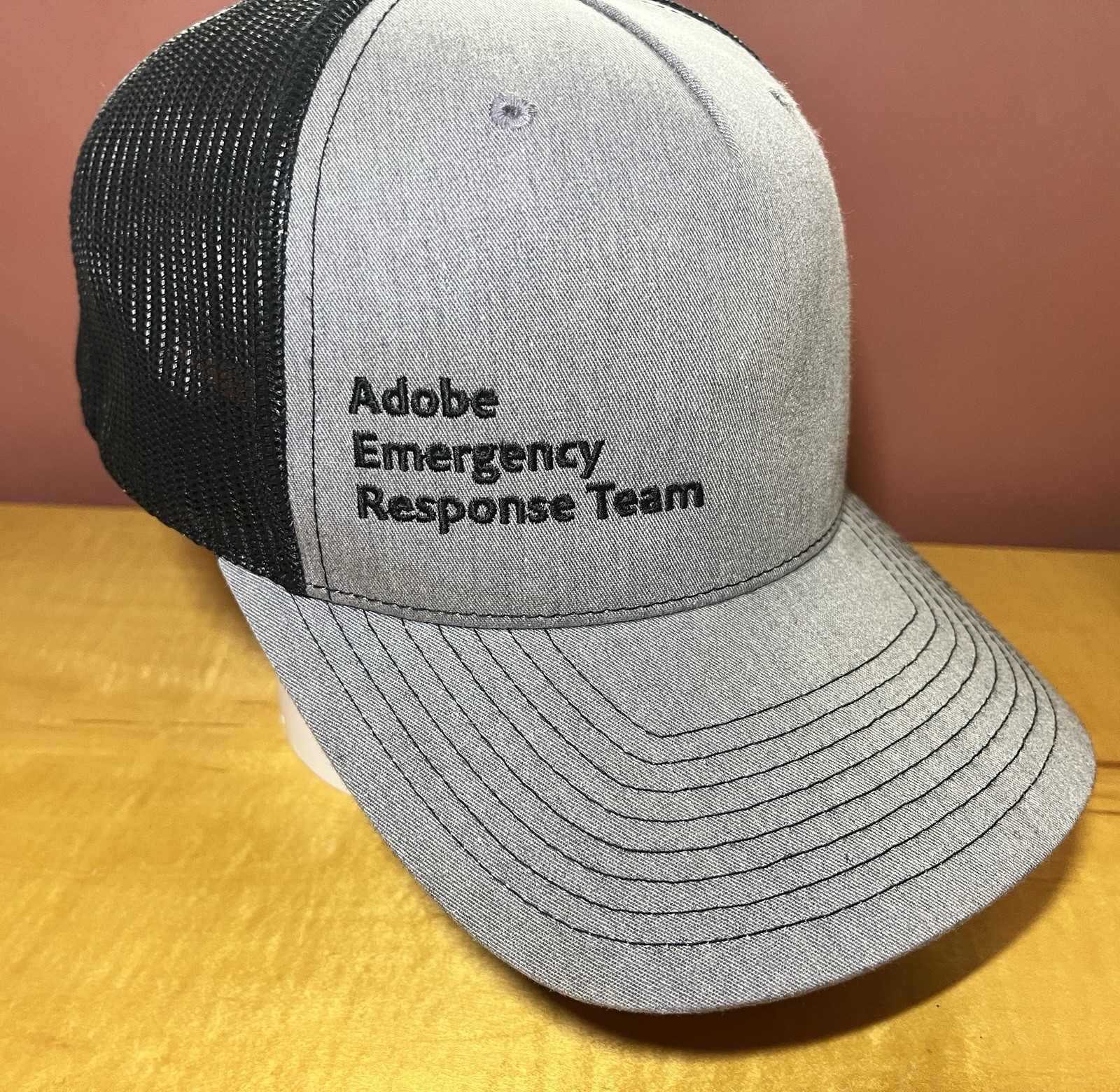Adobe Emergency Response Team Trucker Cap Mens SnapBack Black/gray