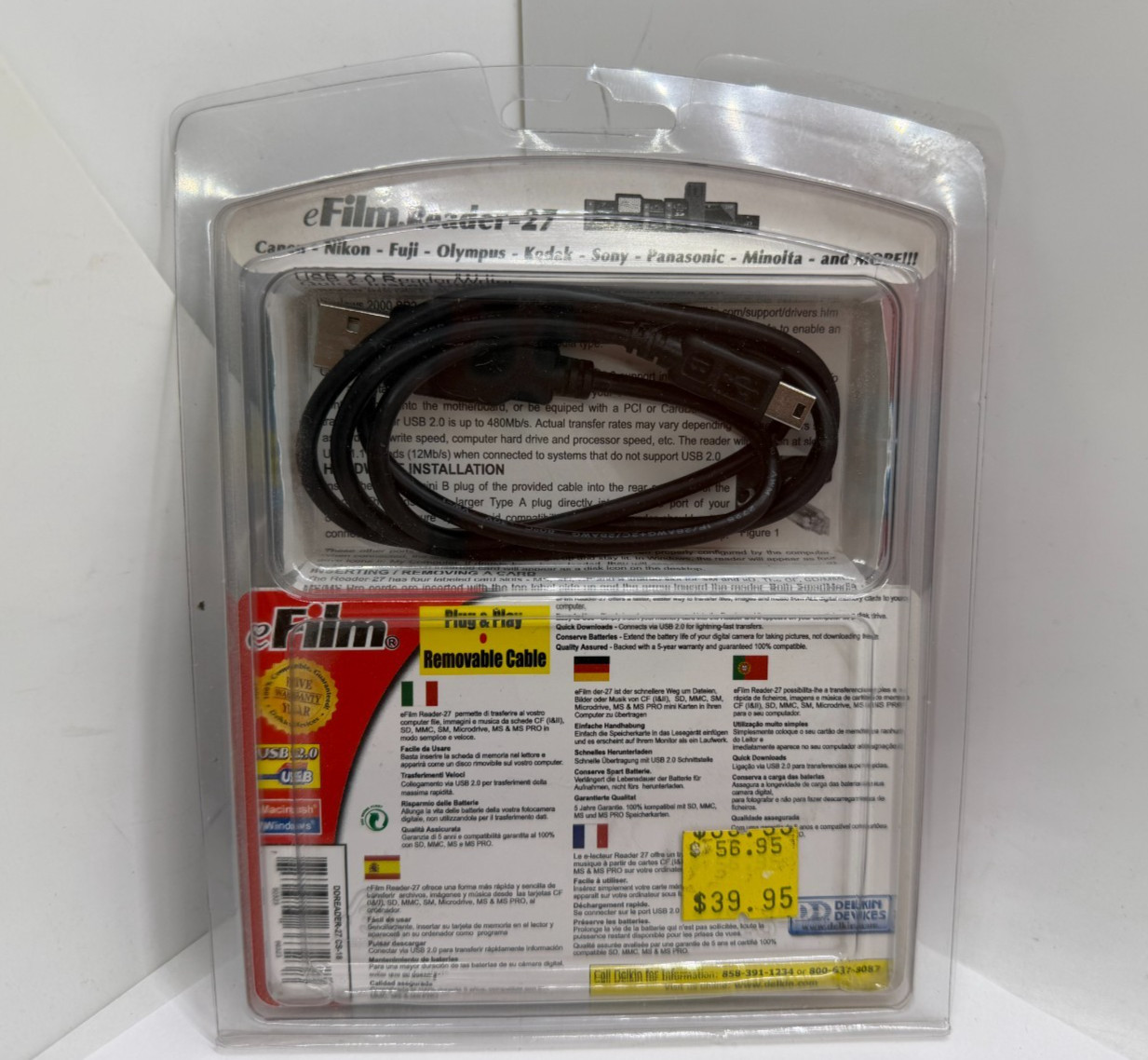 VTG eFilm Universal Reader Writer USB 2.0 Card Reader Delkin Devices Reader 2004