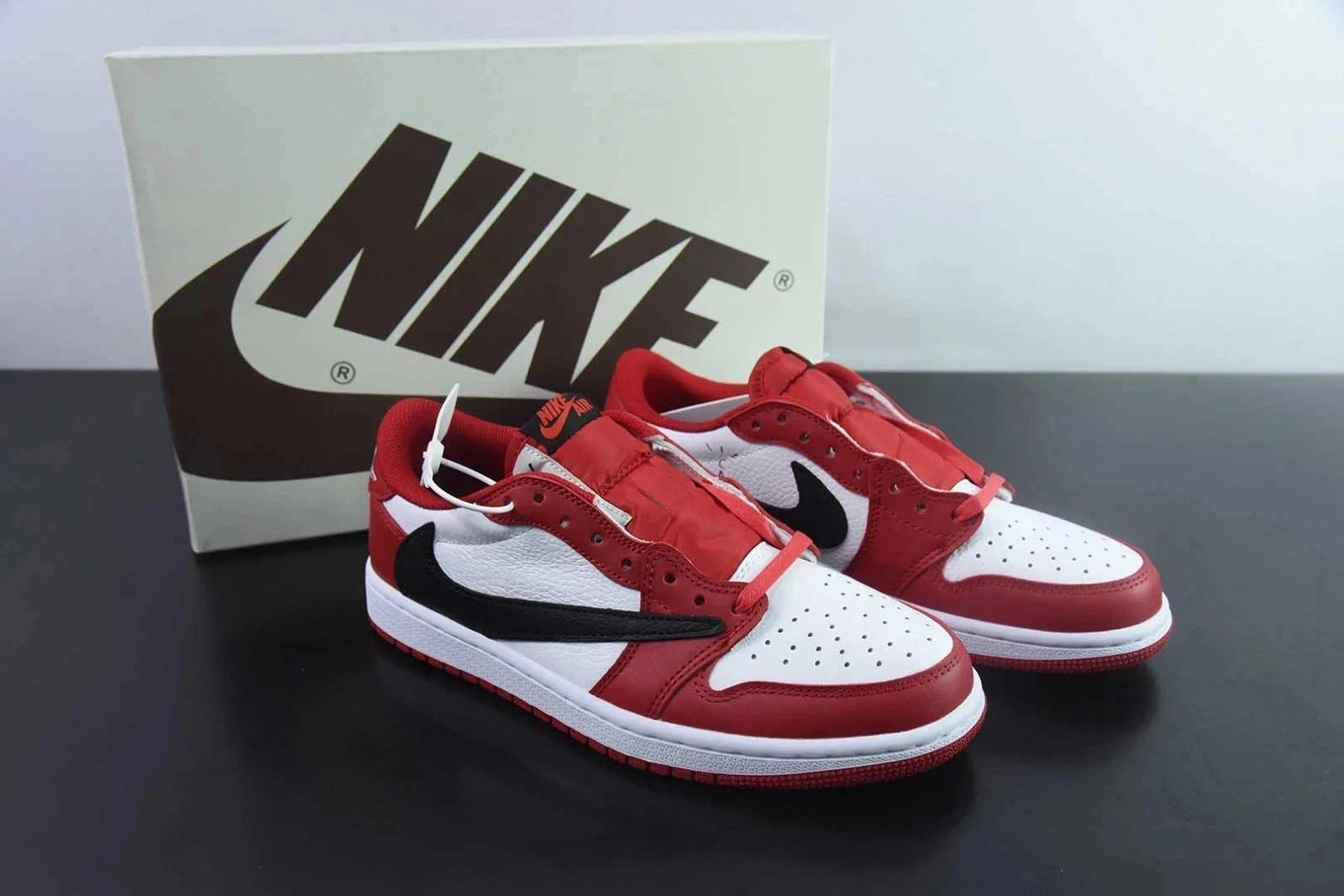 MEN AJ1 Retro Low Travis Sc0tt White Red Black Size US 7-12
