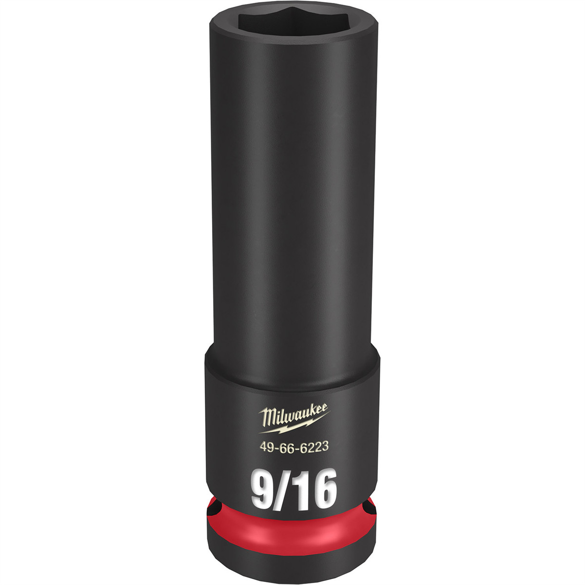Milwaukee Shockwave Impact Duty Socket 1/2'' Drive 9/16'' Deep 6 Pt 49-66-6223