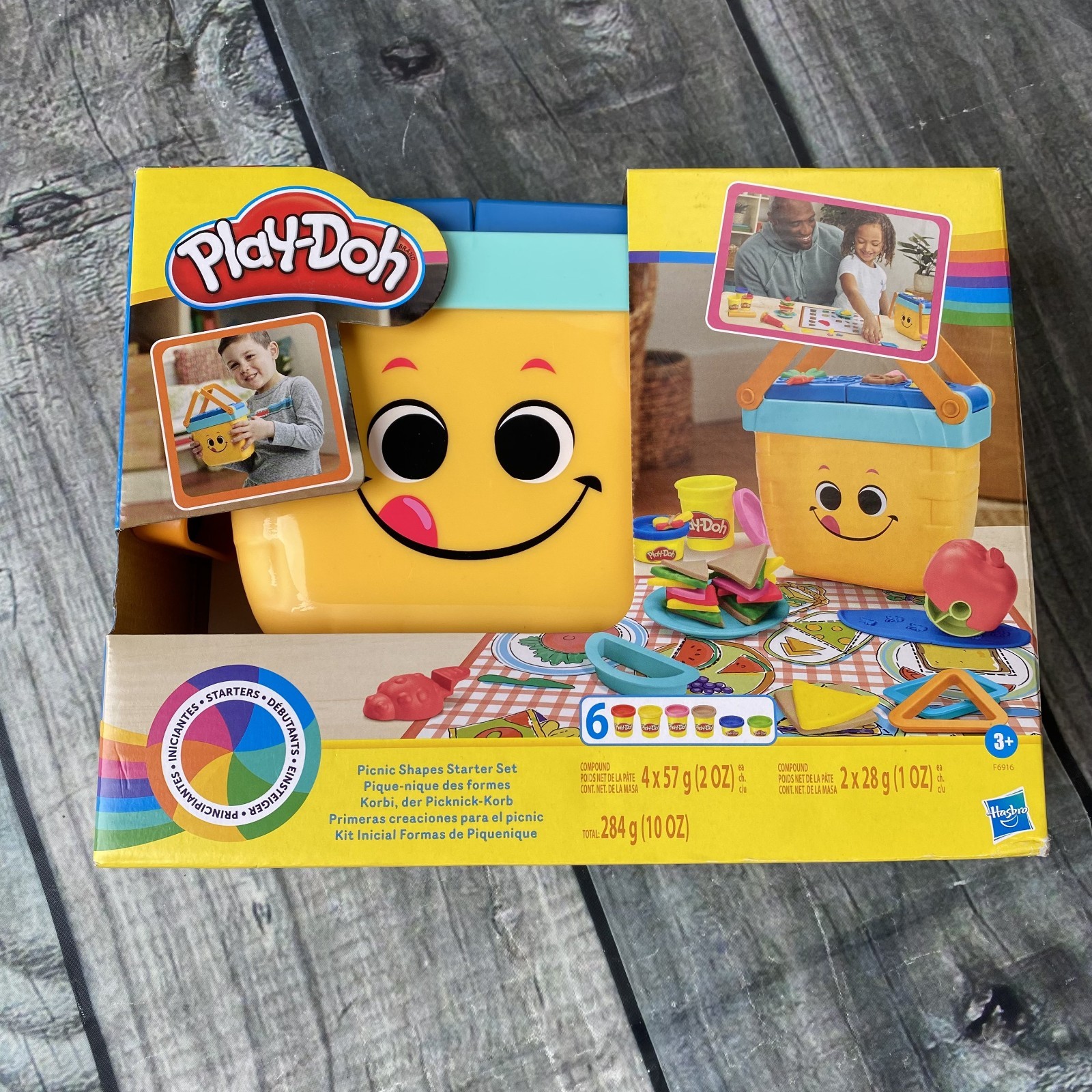 NIB Play Doh Picnic Shapes Starter Set Basket Preschool Toy Hasbro Educational