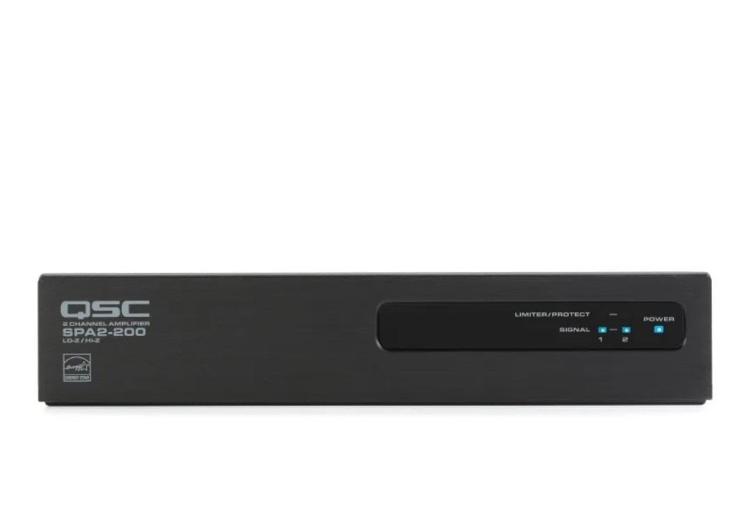 QSC SPA2-200 200 Watt Two Channel | Amp 70v 100v Bridge Option | Lo Z Hi Z - New