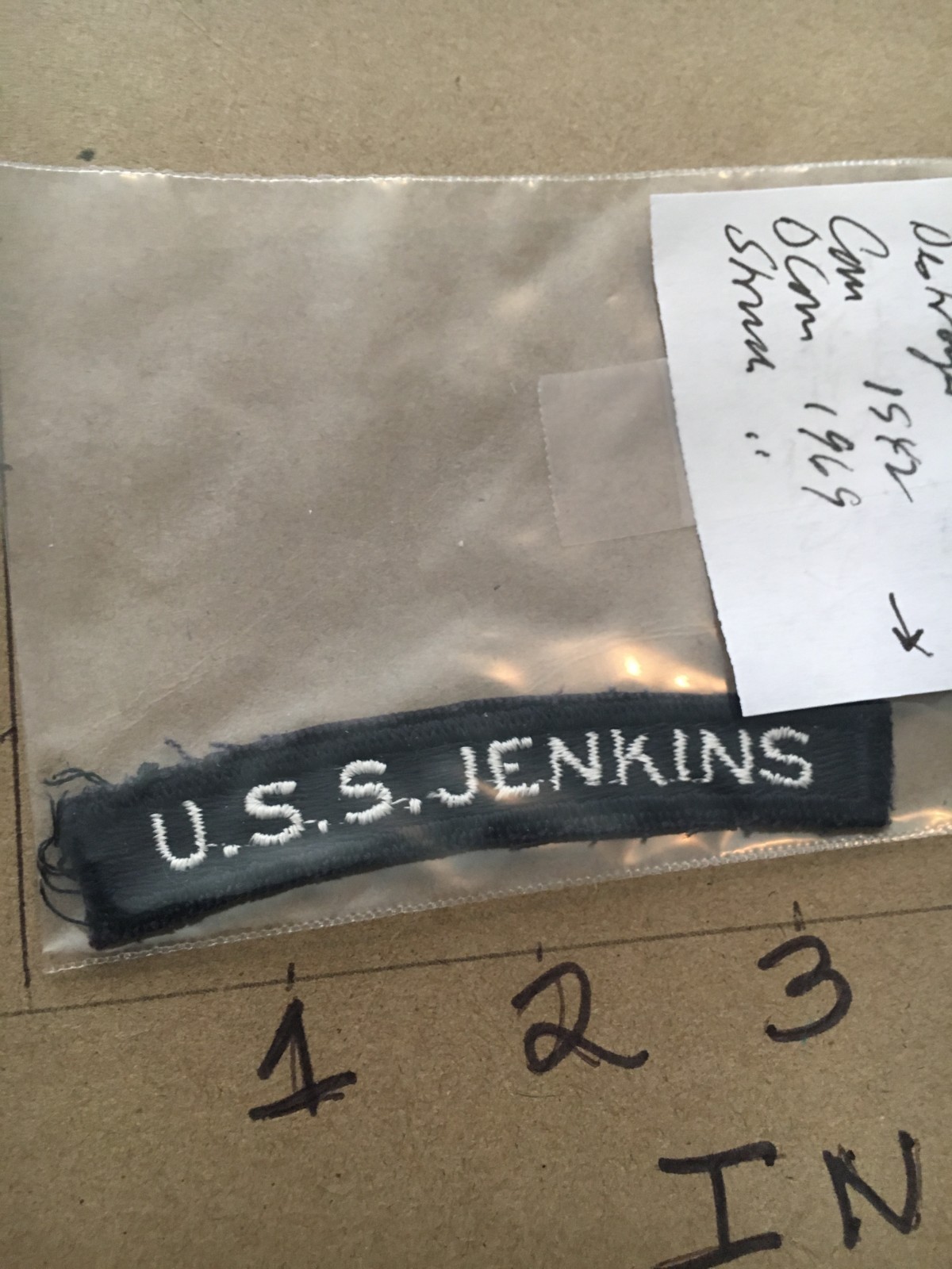 US NAVY SHOULDER STRIP TAB *** rocker *** Patch USS Jenkins