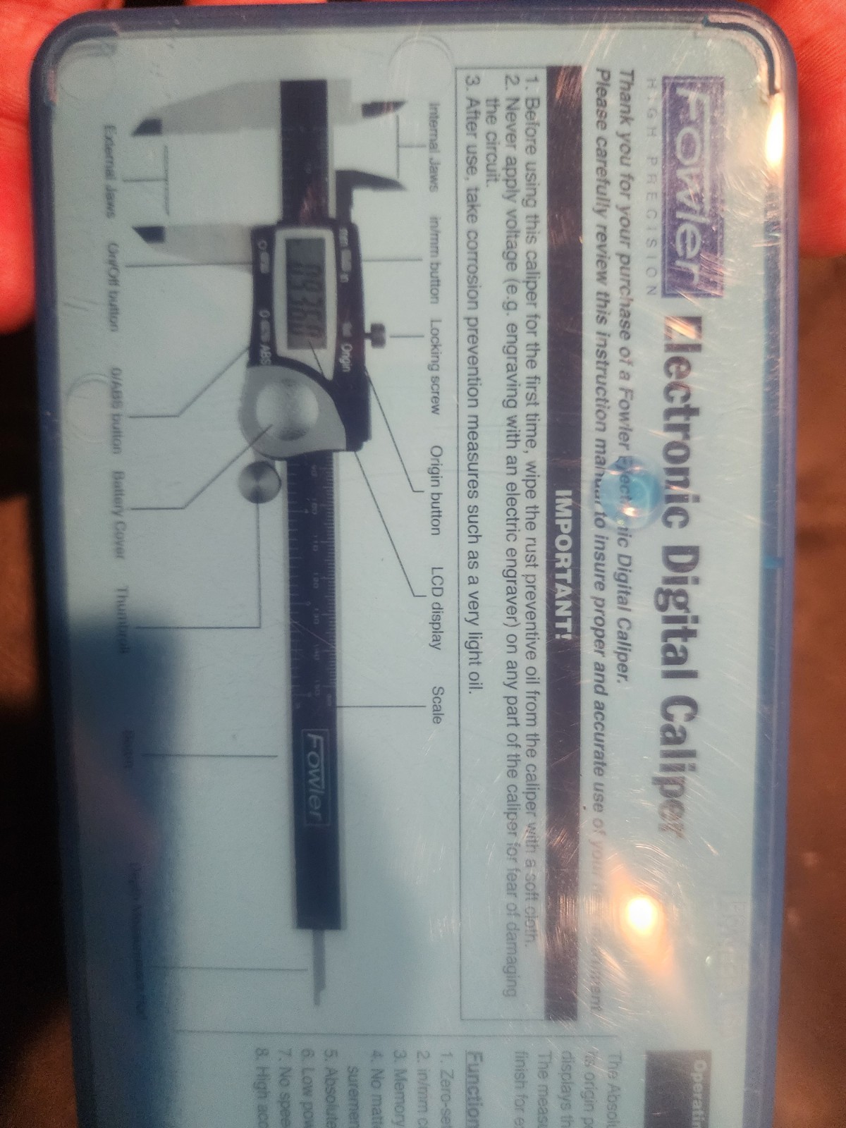 Fowler 6 Digital Caliper 54-100-000-2 with Case Excellent Shape