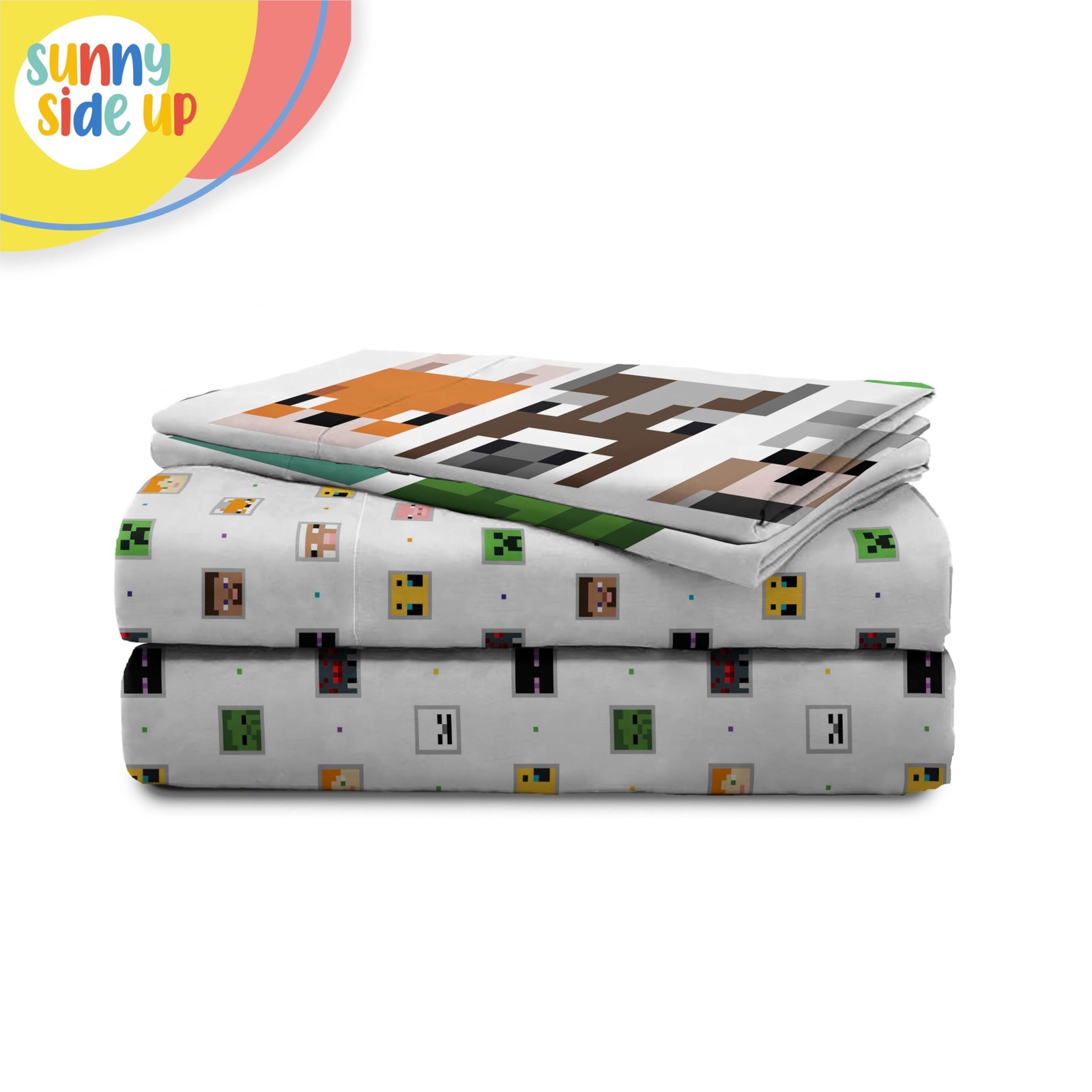 Minecraft Creeper & Animals Full Set - 4 Piece Bedding Set Includes Pillow Co...