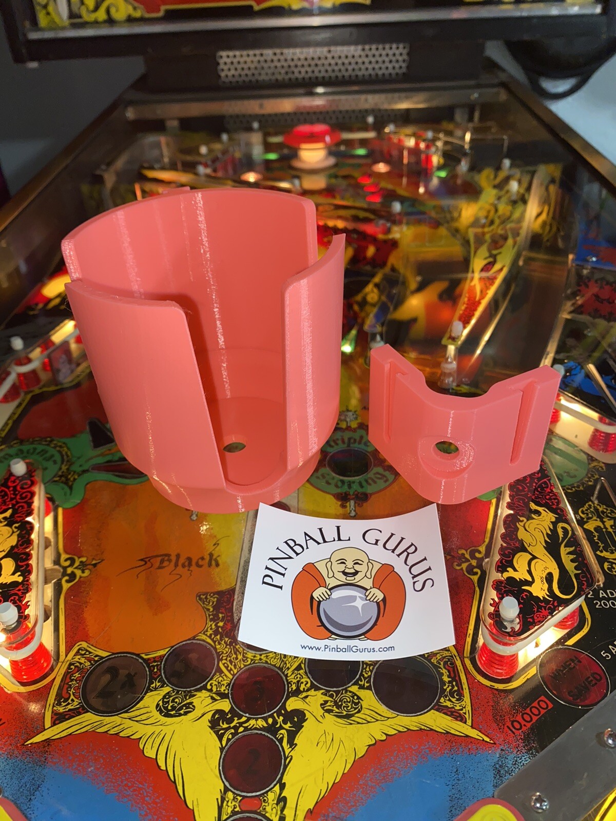 XL Pinball Machine Cup, Drink, Pop, or Soda Holder L/R Front or Side Mount PINK