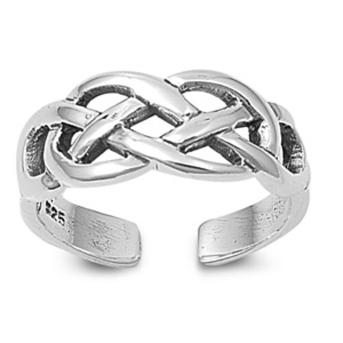 Celtic Design Adjustable Toe Ring Genuine Sterling Silver 925 Height 7mm