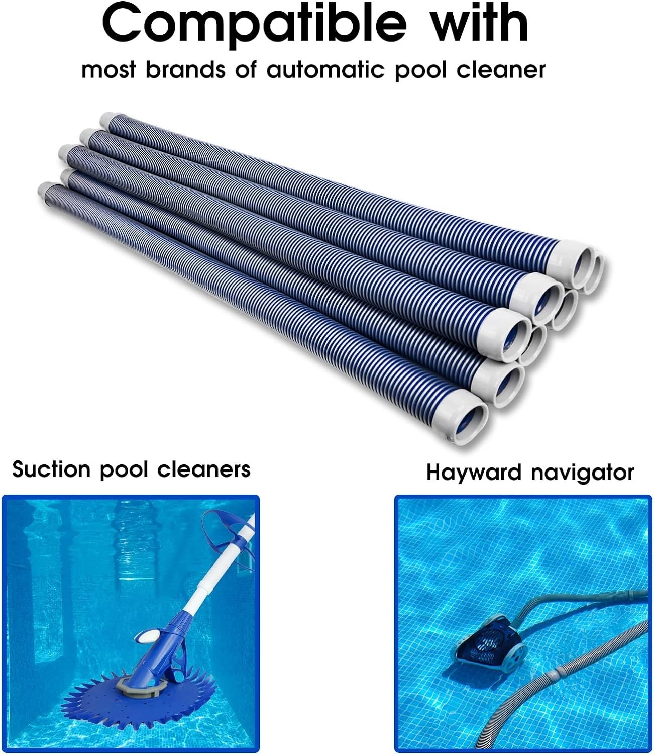 Complete 8-Piece Replacement Pool Hose - 1.5” Diameter for Effortless Cleaning