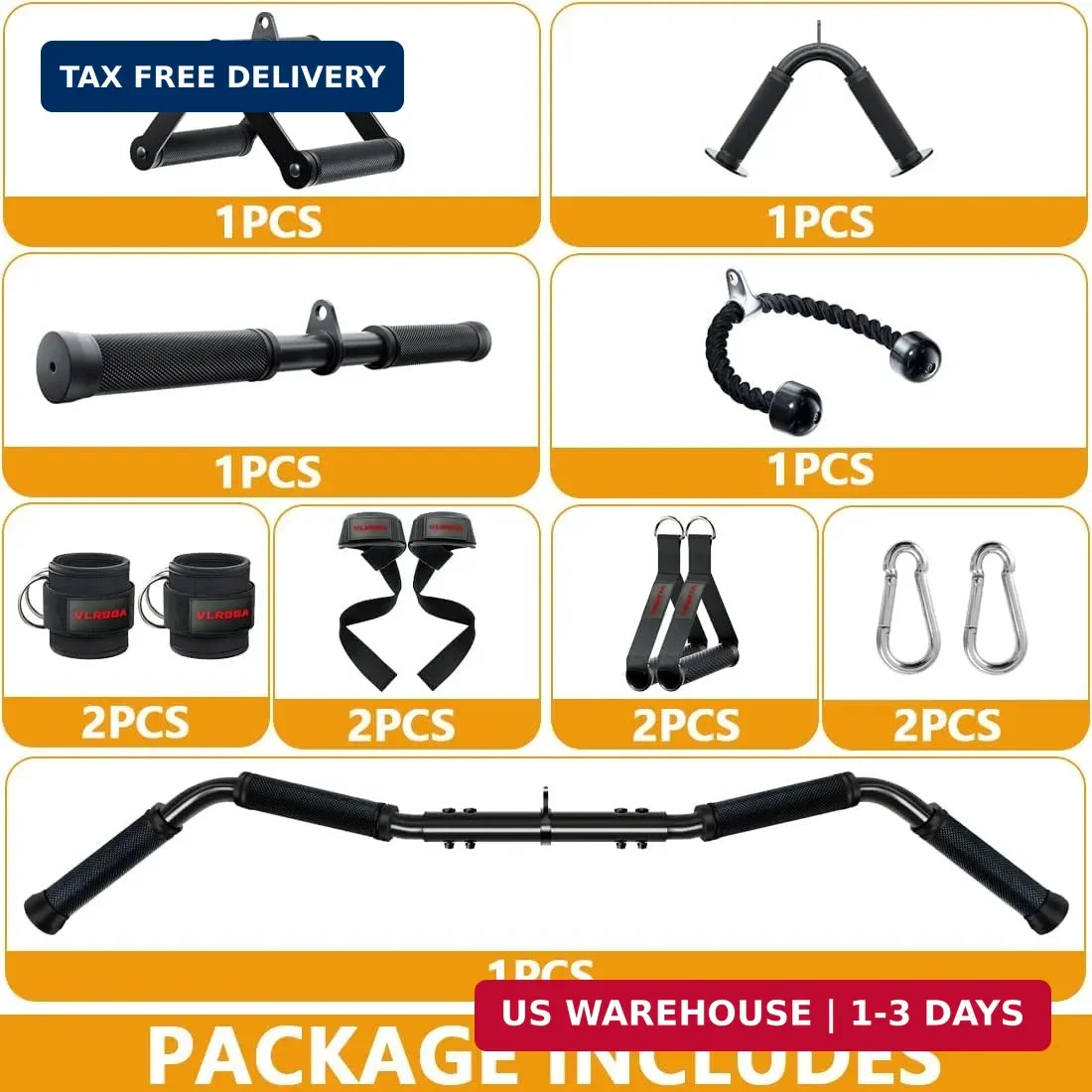 Cable Attachments for Gym,Cable Machine Accessories for Home Gym, Triceps Pull D