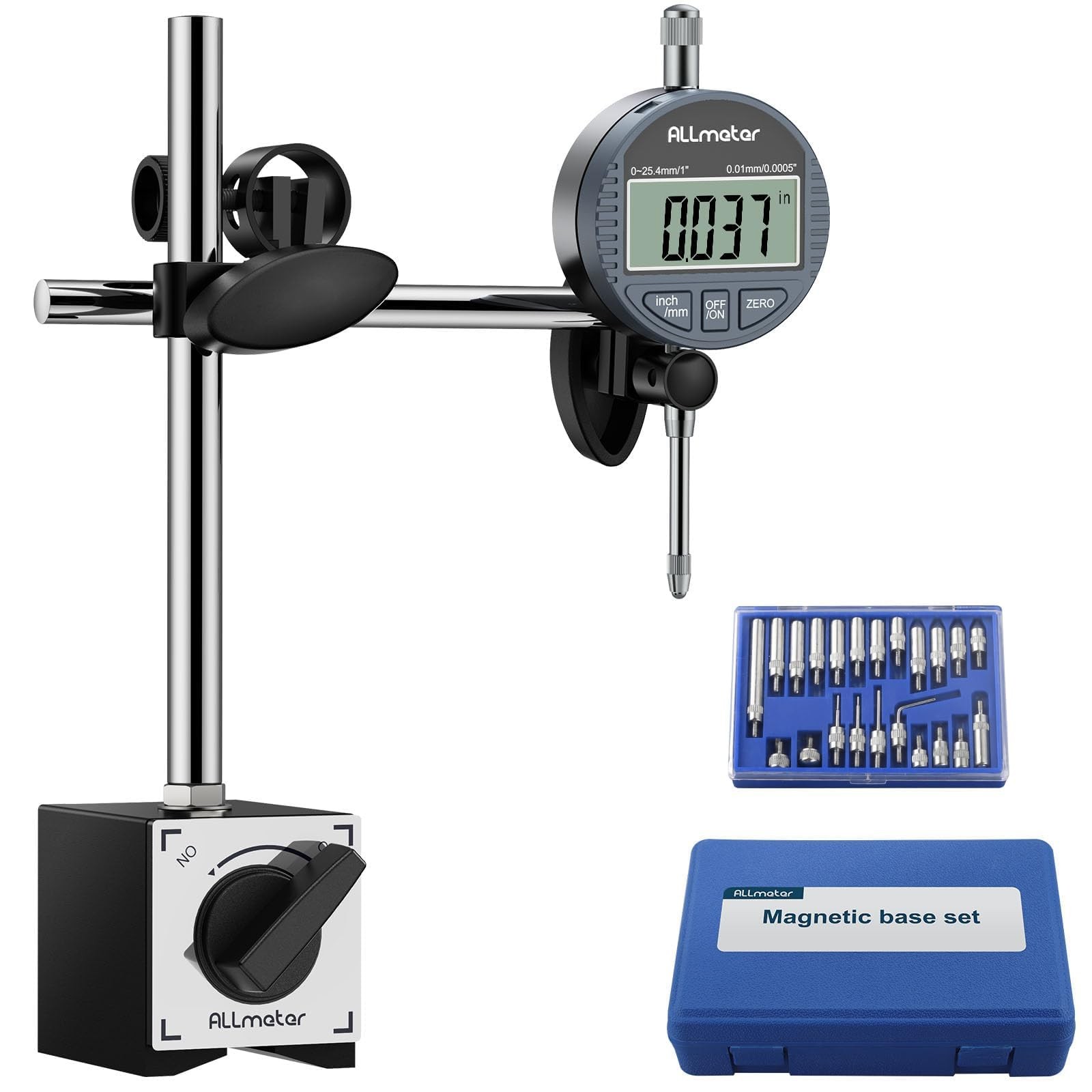ALLmeter Digital Dial Indicator with Magnetic Under 3 Inches, Reddish-Metal