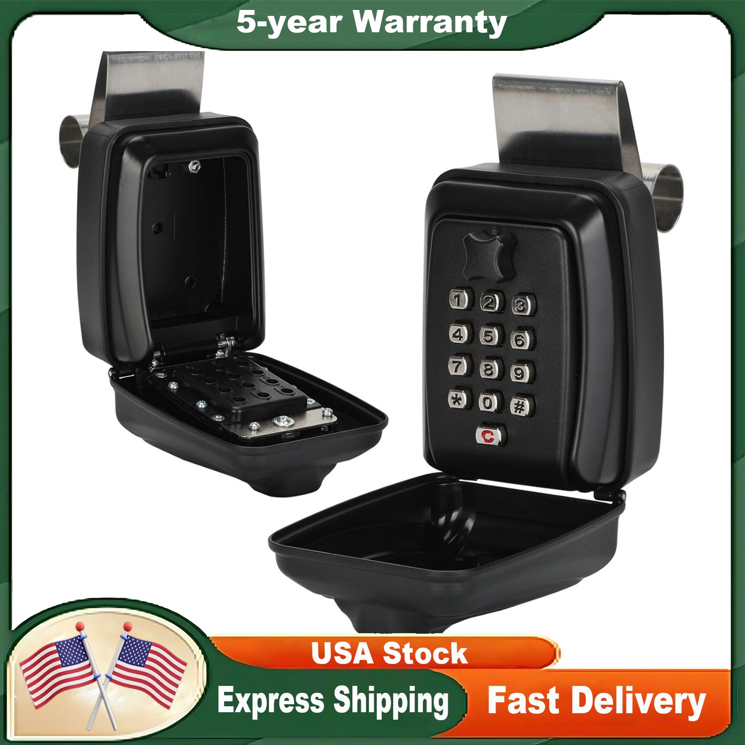 SL-591 Car Lock Box Car Window Punch Button Lock Box for Ride Share Turo #23