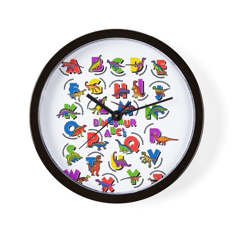 CafePress ABC Dinos 10" Wall Clock (528089607)