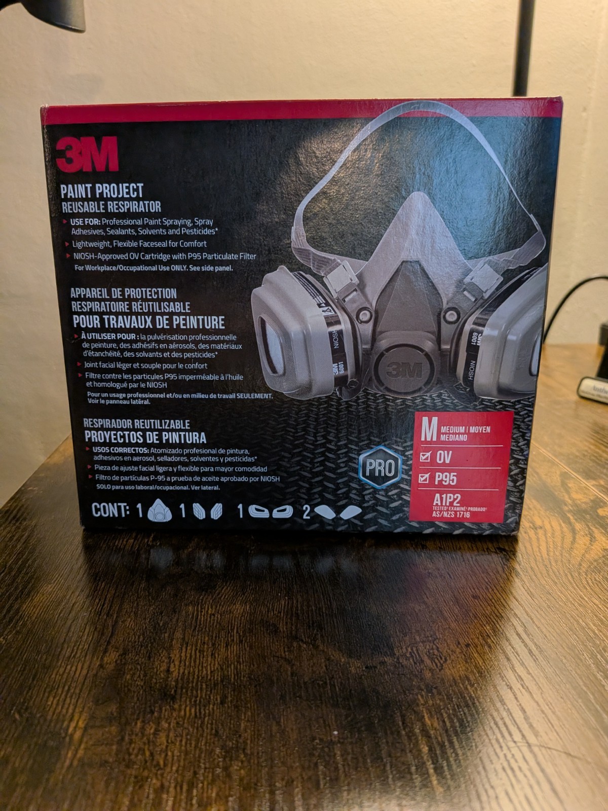 NEW In Box 3M Paint Project Reusable Respirator LARGE OV P95 A1P2