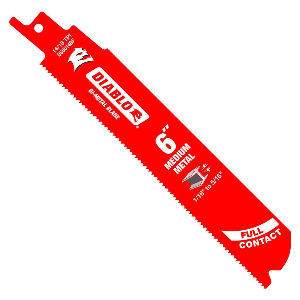 Diablo 6 in. Bi-Metal Recip Blade for Medium Metal Cutting, 3/32 in. to 5/16 in.